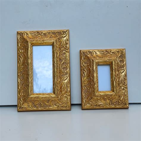 Vintage Wooden Photo Frames Ornate Tiny Picture Frames Etsy