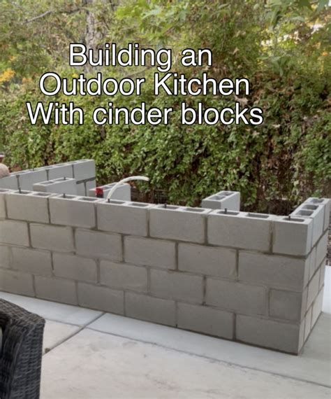 Diy Outdoor Kitchen With Cinder Blocks