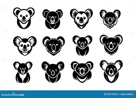 Koala Silhouette Vector Illustration Icons Stock Vector Illustration