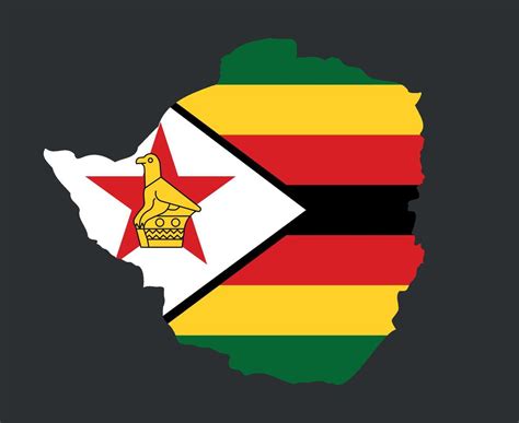 Zimbabwe Bandera Nacional Frica Emblema Mapa Icono Vector Ilustraci N