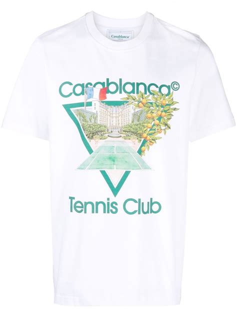 Casablanca Tennis Club Print T Shirt Farfetch