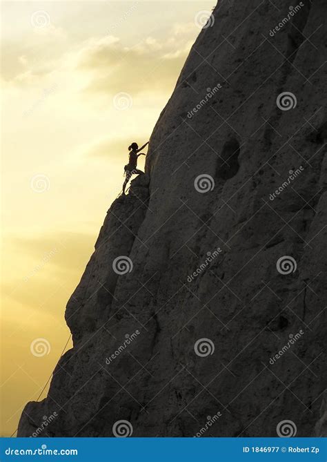 Climbing And A Sunset Stock Image Image Of Progress Adventure 1846977