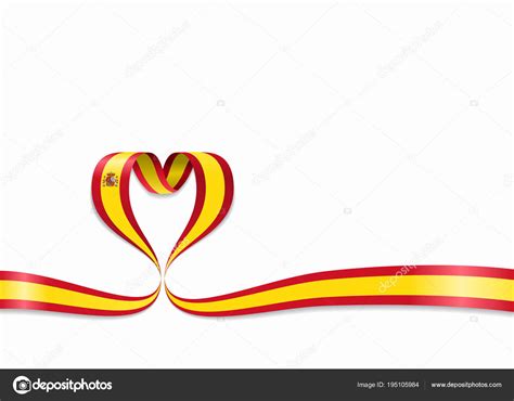 Spanish Flag Heart Shaped Ribbon Vector Illustration Stock Vector By ©khvost 195105984