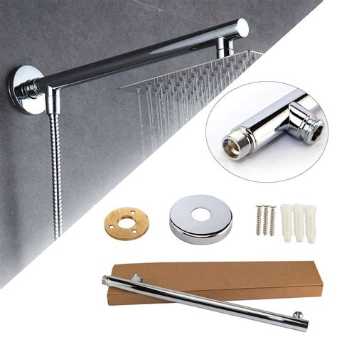 16 40cm Chrome Wall Mounted Bathroom Shower Extension Arm For Rain