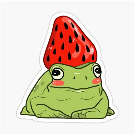 Strawberry Frog Sticker For Sale By Agisz Redbubble