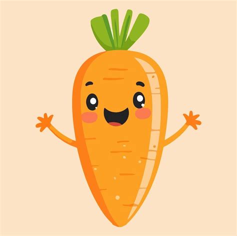 Cute Carrot Cartoon Character Illustration Premium Ai Generated Vector