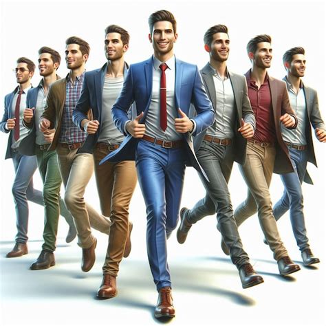 Premium Psd Hyper Realistic Vector Art Trendy Male Walking Business