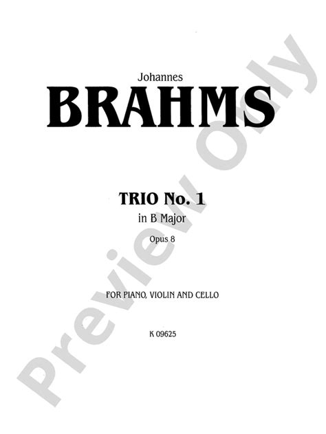 Brahms Trio No In B Major Op Trio No In B Major Op