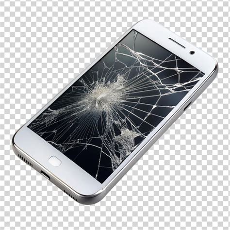 Premium Psd Broken Phone Isolated On Transparent Background