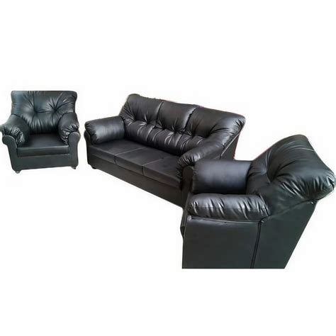 5 Seater Black Leather Sofa Set At Rs 19500 Set Kempe Gowda Nagar