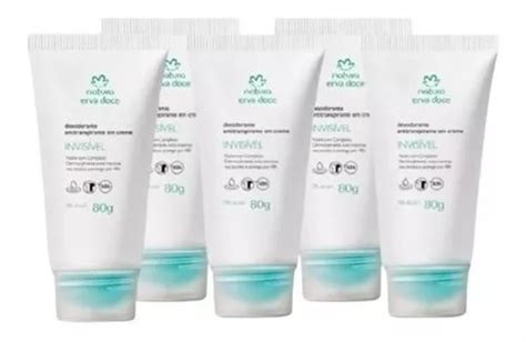 Erva Doce Desodorante Creme 80g Kit 5 Natura Frete grátis