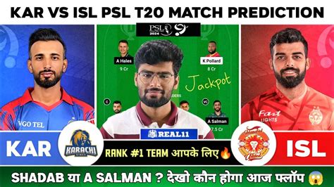 Kar Vs Isl Dream Kar Vs Isl Dream Prediction Karachi Kings Vs