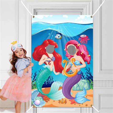 Amazon Meltelot Cartoon Mermaid Photo Banner X Ft Under The Sea