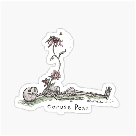 "Corpse Yoga Pose" Sticker by Yoga-Animals | Redbubble