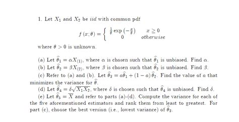 Solved Let X And X Be Iid With Common Pdf F X Chegg