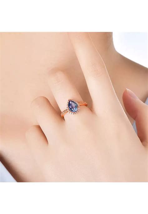 Buy Her Jewellery Teardrop Alexandrite Ring Rose Gold Made With