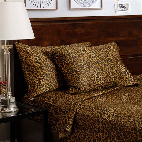 Luxury Leopard Cheetah Print Bed Sheet Set Comfort Beddings