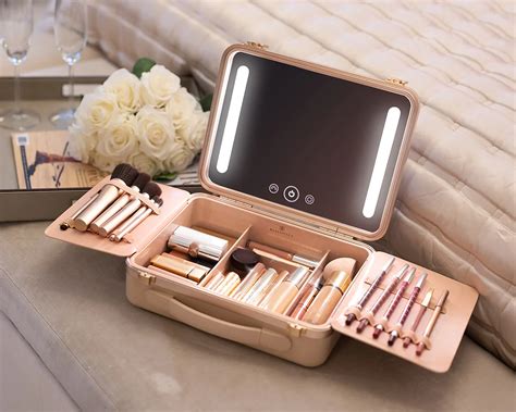 The Beautifect Box In Nude A Portable Makeup Vanity With Led Mirror Estuches De Maquillaje