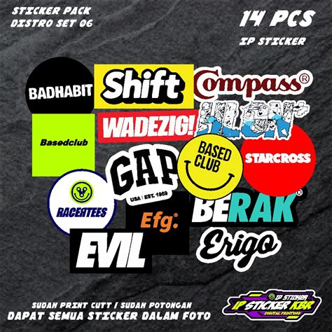 Sticker Distro Set Lembar Isi Pcs Sticker Pack Variasi List