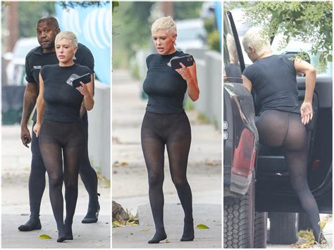 Kanye Wests Wife Bianca Censori Rocks Sheer Tights And Goes Shoeless