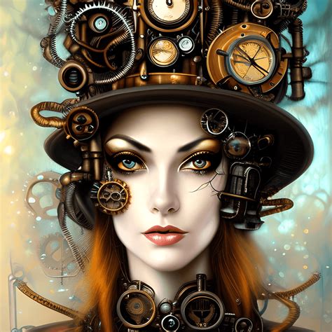 Yvonne Furneaux Steampunk Woman Digital Graphic · Creative Fabrica