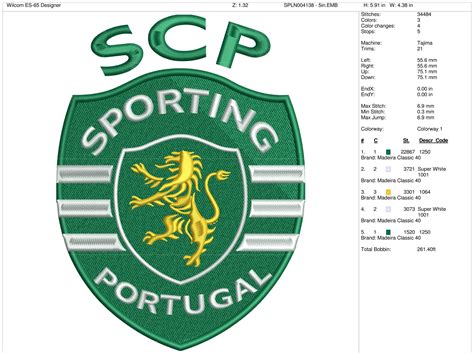 Sporting Lisbon 2000 Portuguese Primeira Liga Soccer Sports Embroidery Logo In 4 Sizes