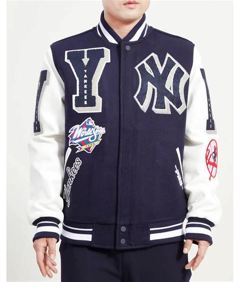 Full-Snap Wool/Leather New York Yankees Mashup Varsity Jacket - Jackets ...