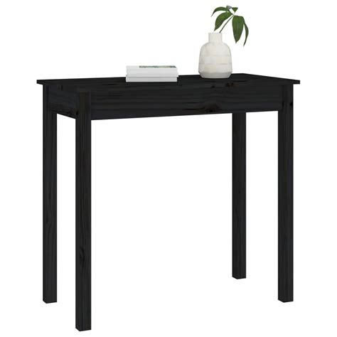 Table Console Dioche Noir Bois Massif De Pin Rectangulaire