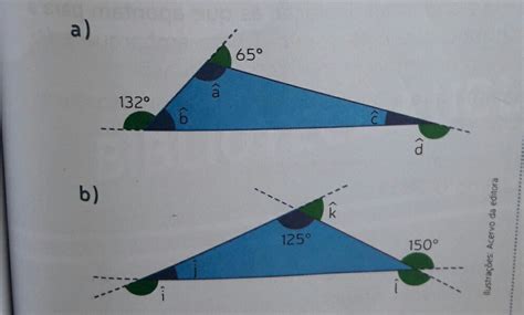 1 Determine A Medida De Cada ângulo Em Destaque Nos Triângulos Cálculos Br