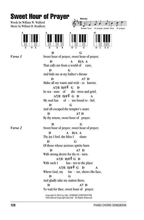 Sweet Hour Of Prayer Sheet Music William B Bradbury Lyrics And Piano