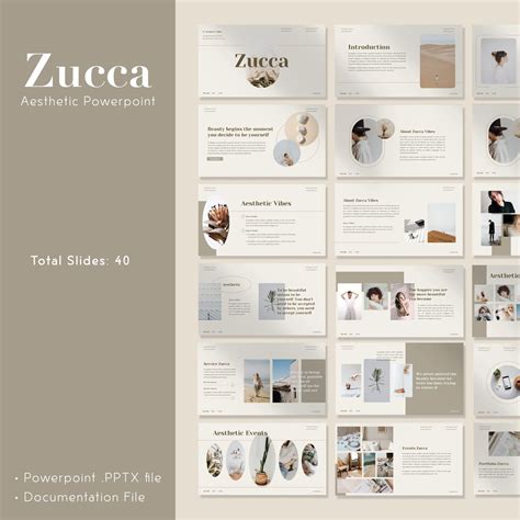 Zucca Aesthetic Powerpoint Template Masterbundles