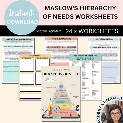 Maslows Hierarchy Of Needs Worksheets Self Actualising Needs Therapy Worksheet Internal