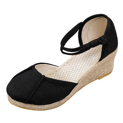 Vbarhmqrt Female Bridal Sandals Summer Slope Heel Sandals Women Versatile Fashion Breathable