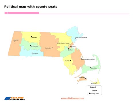 Massachusetts County Map Editable Powerpoint Maps