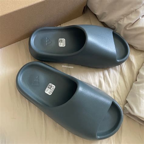 Adidas Yeezy Slide Slate Marine 霧灰綠【id2349】 Miffyusa米菲美國