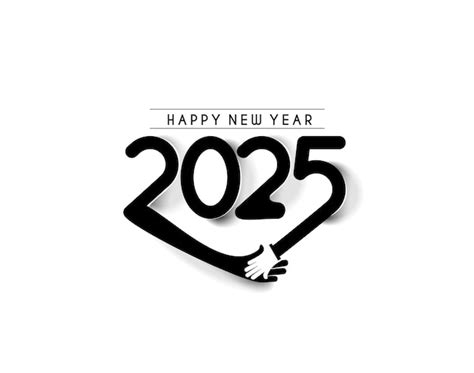 Free Vector Happy New Year 2025 Text Typography Design Element Flyer