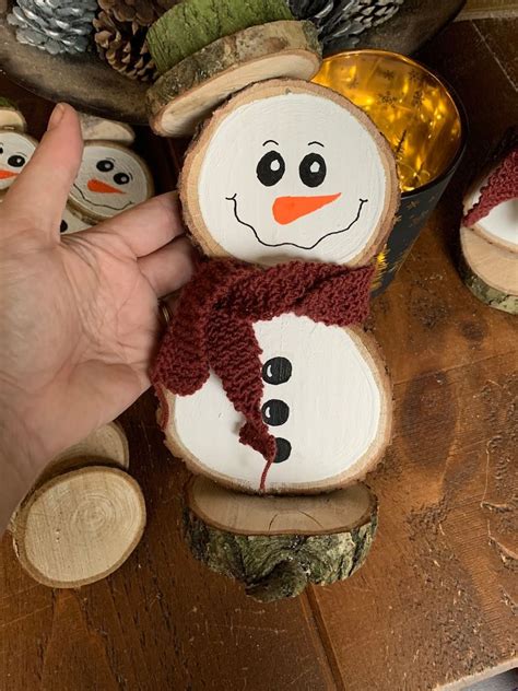 How To Make Wood Slice Snowmen Artofit