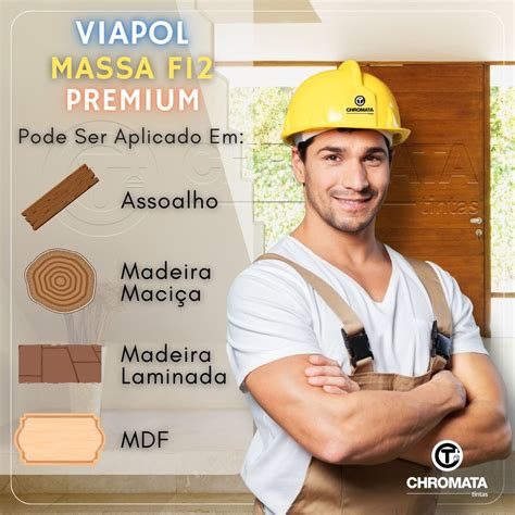 Massa F12 Premium Para Madeira Viapol 400g Escolha A Cor Chromata