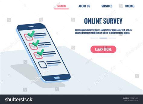 Online Survey Interface Concept On Smartphone Stock Vector Royalty