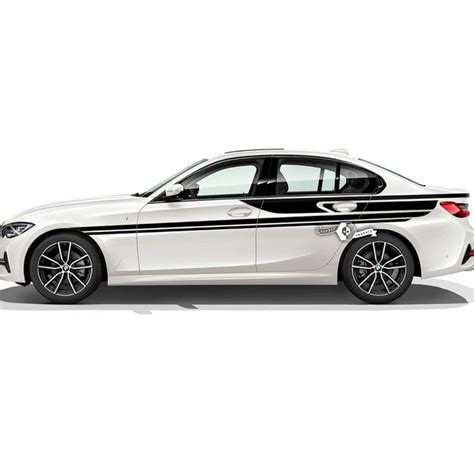 Pair Bmw Hood Doors Up Side Stripes Rally Motorsport Rear Fender Trim Vinyl Decal Sticker F30