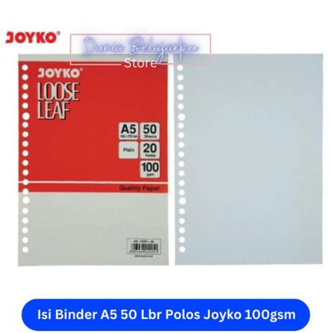 Jual Isi Binder Loose Leaf A5 50 Lbr Plain Polos Joyko 100gsm Di