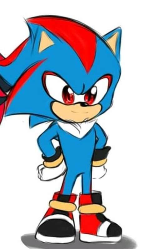 Sonic The Hedge Cartoon Character With Red Eyes