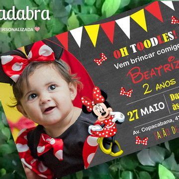 Convite Digital Minnie Vermelha Elo Produtos Especiais Minnie