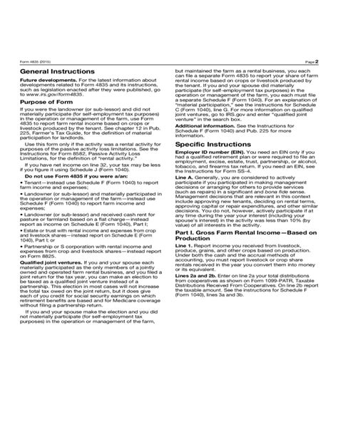 Tax Form 4835 Irs Printable
