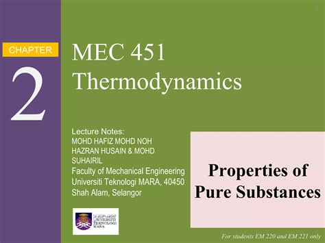 Thermodynamic Chapter Properties Of Pure Substances Ppt