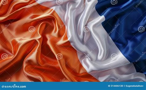 Vivid Dutch Flag Waving Silk Fabric Texture Netherlands National Symbol Patriotic Background