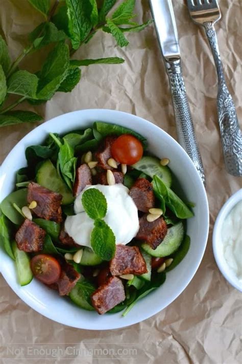 Mediterranean Spinach and Lamb Salad | Not Enough Cinnamon