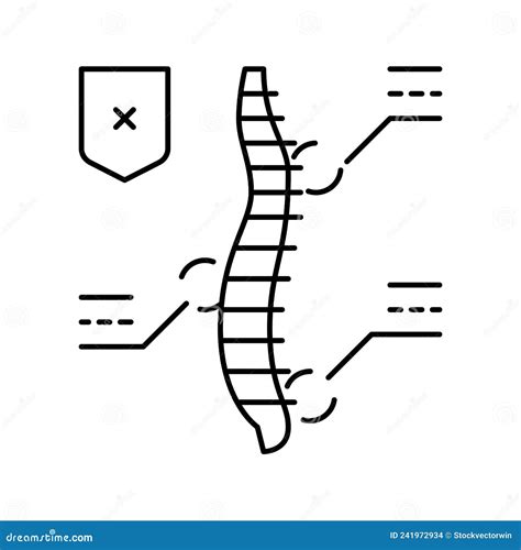 Scoliosis Line Icon Monochrome Simple Scoliosis Outline Icon For