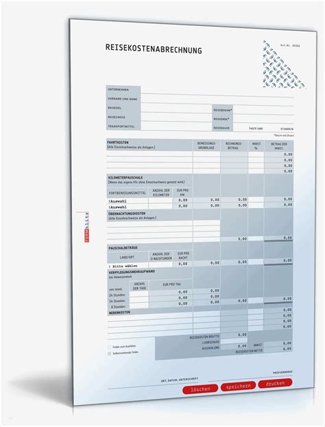 Vorlage Abrechnung Verpflegungsmehraufwendungen Financial Report