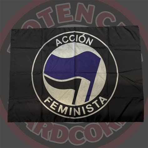 Bandera Accion Feminista Y Antifascista Grande Potencial Hardcore